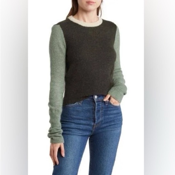 Reg & Bone GREEN LINDSAY CREW Sweater L